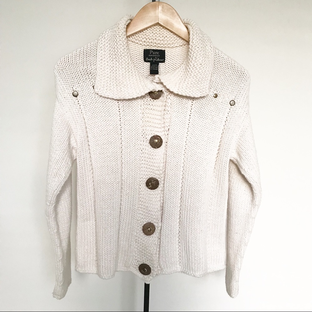 PURE Fresh Produce 100% Cotton Cardigan Sweater XS